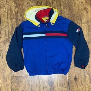 Tommy Hilfiger Hooded Zip Up Jacket YOUTH BOYS Colorblock 90's Size XL READ!!!